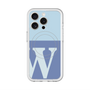 スリムプロテクションプレミアムケース with MagSafe［ オリジナル - initial two tone - W blue ］