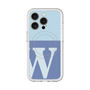 スリムプロテクションプレミアムケース with MagSafe［ オリジナル - initial two tone - W blue ］