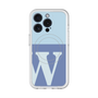 スリムプロテクションプレミアムケース with MagSafe［ オリジナル - initial two tone - W blue ］