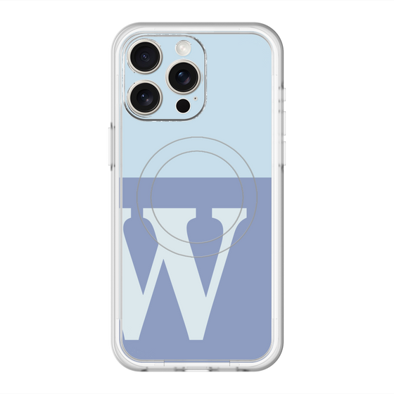 スリムプロテクションプレミアムケース with MagSafe［ オリジナル - initial two tone - W blue ］