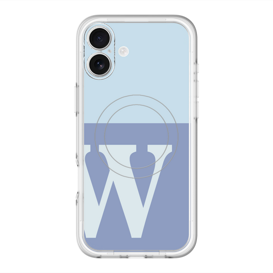 スリムプロテクションプレミアムケース with MagSafe［ オリジナル - initial two tone - W blue ］