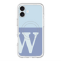 スリムプロテクションプレミアムケース with MagSafe［ オリジナル - initial two tone - W blue ］