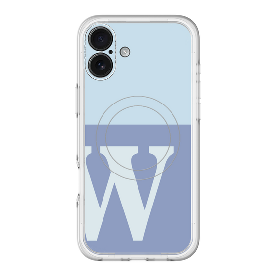 スリムプロテクションプレミアムケース with MagSafe［ オリジナル - initial two tone - W blue ］