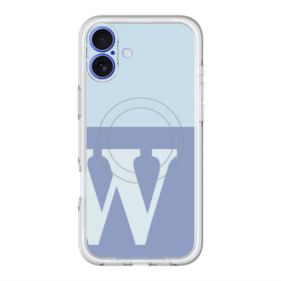 スリムプロテクションプレミアムケース with MagSafe［ オリジナル - initial two tone - W blue ］