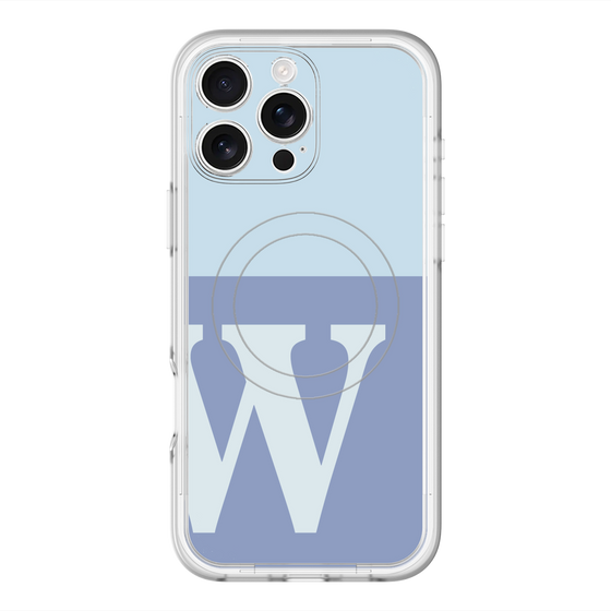 スリムプロテクションプレミアムケース with MagSafe［ オリジナル - initial two tone - W blue ］