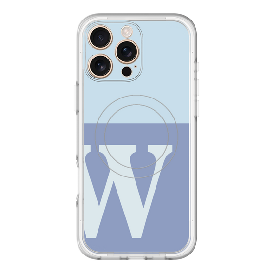 スリムプロテクションプレミアムケース with MagSafe［ オリジナル - initial two tone - W blue ］
