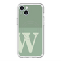 スリムプロテクションプレミアムケース with MagSafe［ オリジナル - initial two tone - W green ］