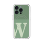 スリムプロテクションプレミアムケース with MagSafe［ オリジナル - initial two tone - W green ］