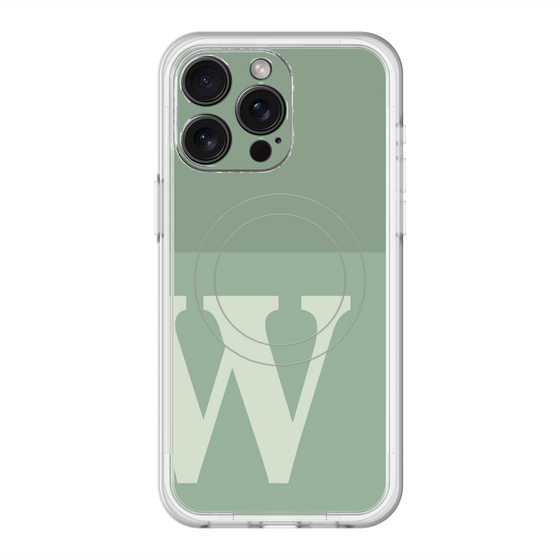 スリムプロテクションプレミアムケース with MagSafe［ オリジナル - initial two tone - W green ］