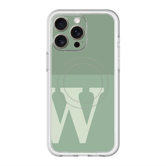 スリムプロテクションプレミアムケース with MagSafe［ オリジナル - initial two tone - W green ］