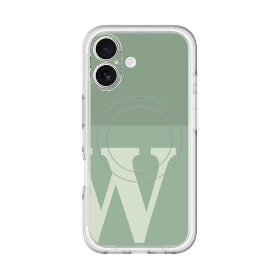 スリムプロテクションプレミアムケース with MagSafe［ オリジナル - initial two tone - W green ］