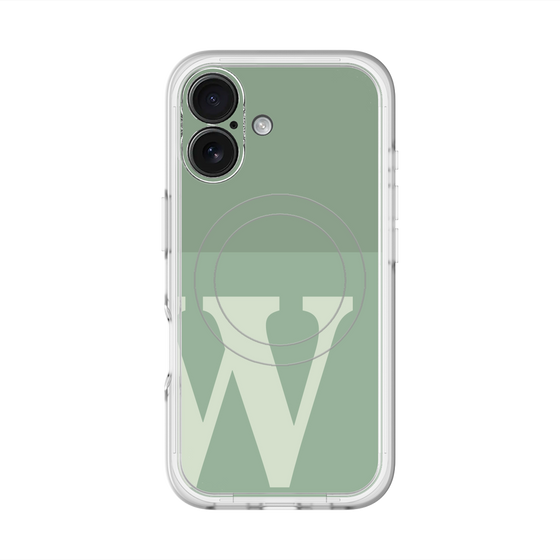 スリムプロテクションプレミアムケース with MagSafe［ オリジナル - initial two tone - W green ］