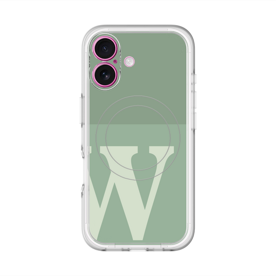 スリムプロテクションプレミアムケース with MagSafe［ オリジナル - initial two tone - W green ］