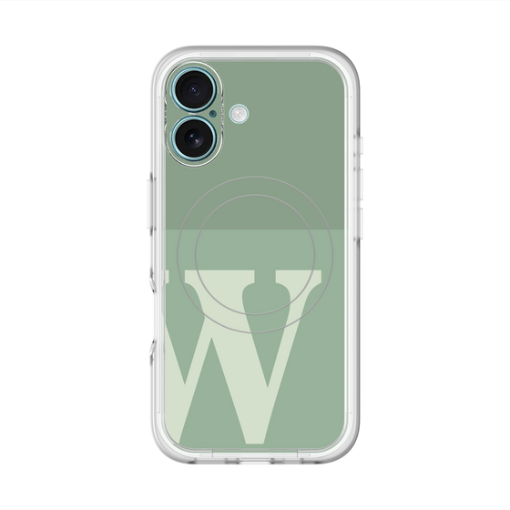 スリムプロテクションプレミアムケース with MagSafe［ オリジナル - initial two tone - W green ］
