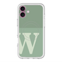スリムプロテクションプレミアムケース with MagSafe［ オリジナル - initial two tone - W green ］