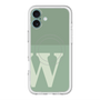スリムプロテクションプレミアムケース with MagSafe［ オリジナル - initial two tone - W green ］