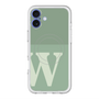 スリムプロテクションプレミアムケース with MagSafe［ オリジナル - initial two tone - W green ］