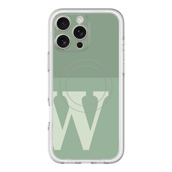 スリムプロテクションプレミアムケース with MagSafe［ オリジナル - initial two tone - W green ］