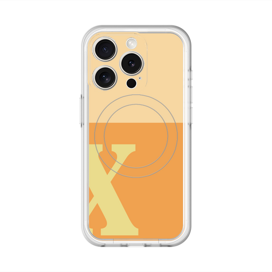スリムプロテクションプレミアムケース with MagSafe［ オリジナル - initial two tone - X orange ］