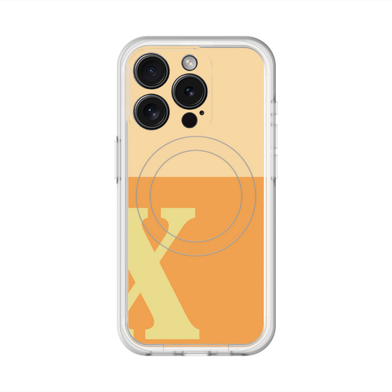スリムプロテクションプレミアムケース with MagSafe［ オリジナル - initial two tone - X orange ］