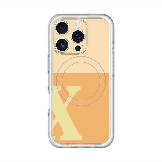 スリムプロテクションプレミアムケース with MagSafe［ オリジナル - initial two tone - X orange ］