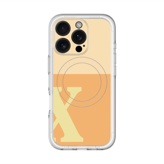 スリムプロテクションプレミアムケース with MagSafe［ オリジナル - initial two tone - X orange ］