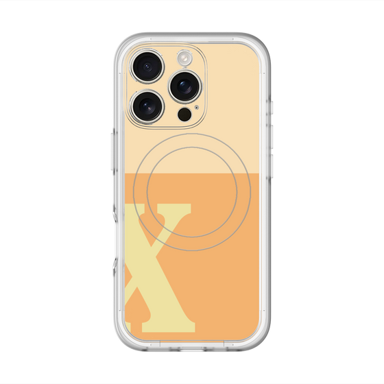 スリムプロテクションプレミアムケース with MagSafe［ オリジナル - initial two tone - X orange ］