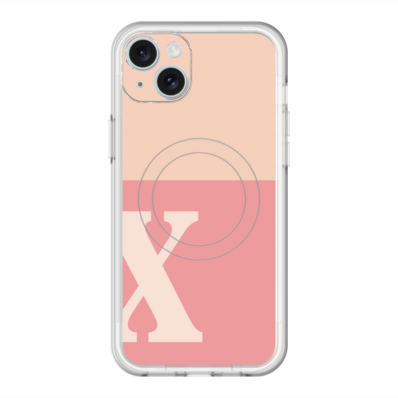 スリムプロテクションプレミアムケース with MagSafe［ オリジナル - initial two tone - X pink ］