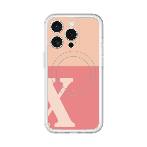 スリムプロテクションプレミアムケース with MagSafe［ オリジナル - initial two tone - X pink ］