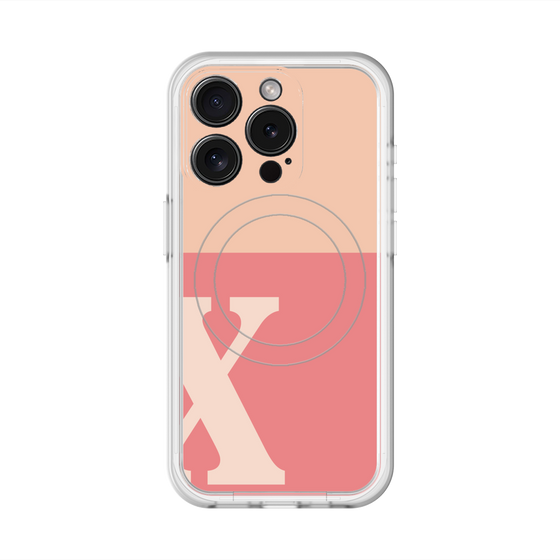 スリムプロテクションプレミアムケース with MagSafe［ オリジナル - initial two tone - X pink ］