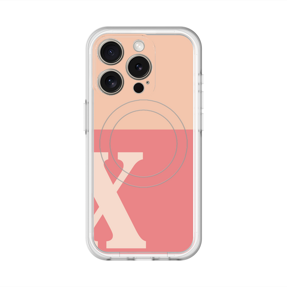 スリムプロテクションプレミアムケース with MagSafe［ オリジナル - initial two tone - X pink ］