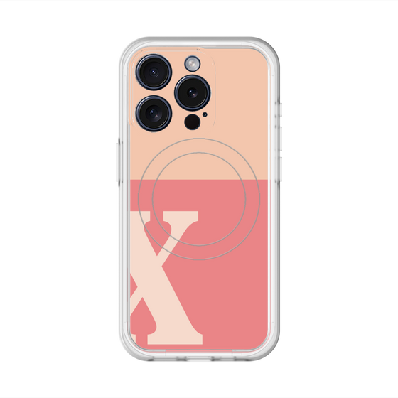 スリムプロテクションプレミアムケース with MagSafe［ オリジナル - initial two tone - X pink ］