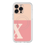 スリムプロテクションプレミアムケース with MagSafe［ オリジナル - initial two tone - X pink ］