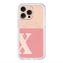スリムプロテクションプレミアムケース with MagSafe［ オリジナル - initial two tone - X pink ］