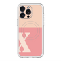 スリムプロテクションプレミアムケース with MagSafe［ オリジナル - initial two tone - X pink ］