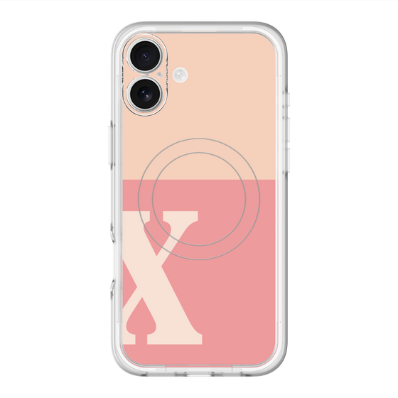 スリムプロテクションプレミアムケース with MagSafe［ オリジナル - initial two tone - X pink ］
