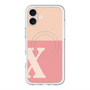 スリムプロテクションプレミアムケース with MagSafe［ オリジナル - initial two tone - X pink ］