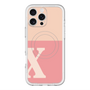 スリムプロテクションプレミアムケース with MagSafe［ オリジナル - initial two tone - X pink ］
