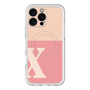 スリムプロテクションプレミアムケース with MagSafe［ オリジナル - initial two tone - X pink ］