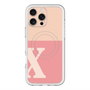 スリムプロテクションプレミアムケース with MagSafe［ オリジナル - initial two tone - X pink ］