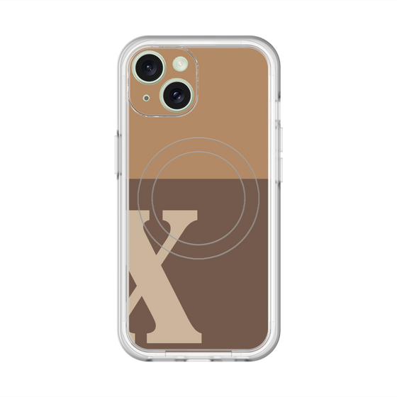 スリムプロテクションプレミアムケース with MagSafe［ オリジナル - initial two tone - X brown ］