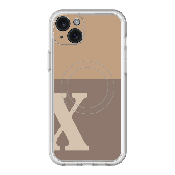 スリムプロテクションプレミアムケース with MagSafe［ オリジナル - initial two tone - X brown ］