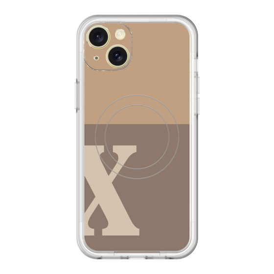 スリムプロテクションプレミアムケース with MagSafe［ オリジナル - initial two tone - X brown ］