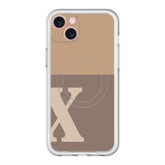 スリムプロテクションプレミアムケース with MagSafe［ オリジナル - initial two tone - X brown ］
