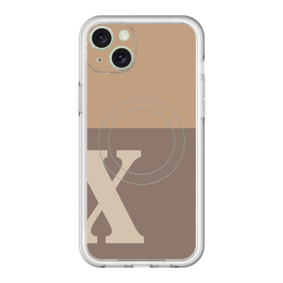 スリムプロテクションプレミアムケース with MagSafe［ オリジナル - initial two tone - X brown ］