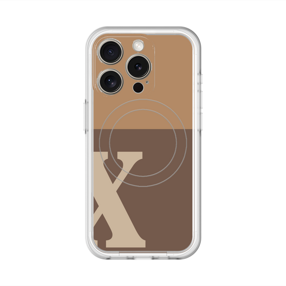 スリムプロテクションプレミアムケース with MagSafe［ オリジナル - initial two tone - X brown ］