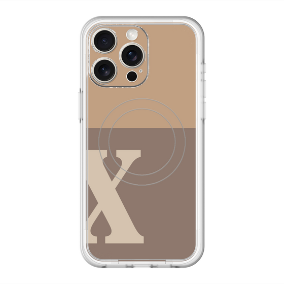 スリムプロテクションプレミアムケース with MagSafe［ オリジナル - initial two tone - X brown ］