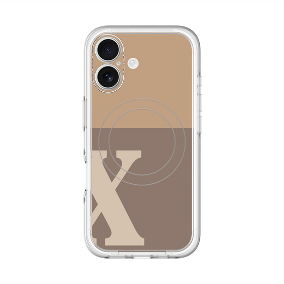 スリムプロテクションプレミアムケース with MagSafe［ オリジナル - initial two tone - X brown ］