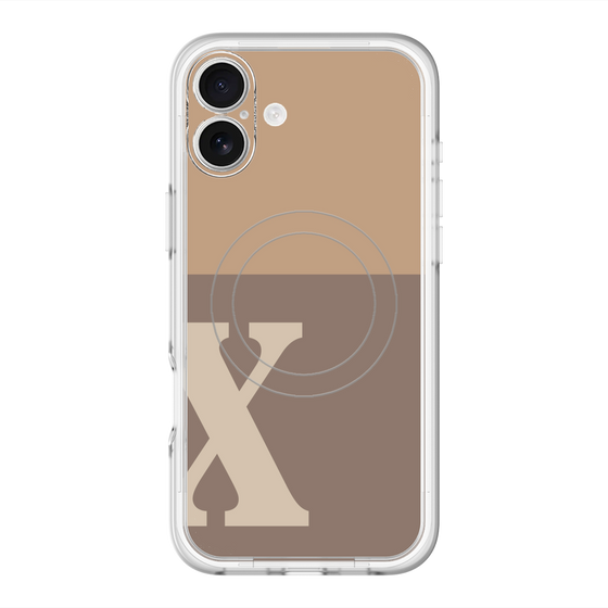 スリムプロテクションプレミアムケース with MagSafe［ オリジナル - initial two tone - X brown ］