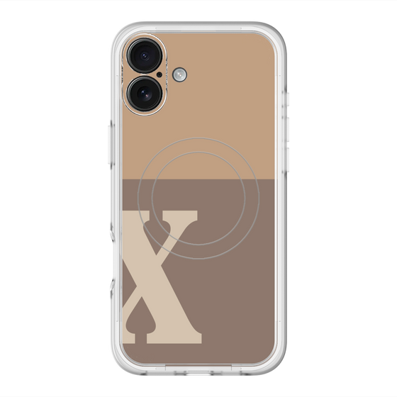スリムプロテクションプレミアムケース with MagSafe［ オリジナル - initial two tone - X brown ］